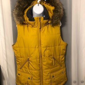 Coldwater Creek Yellow Puff Vest